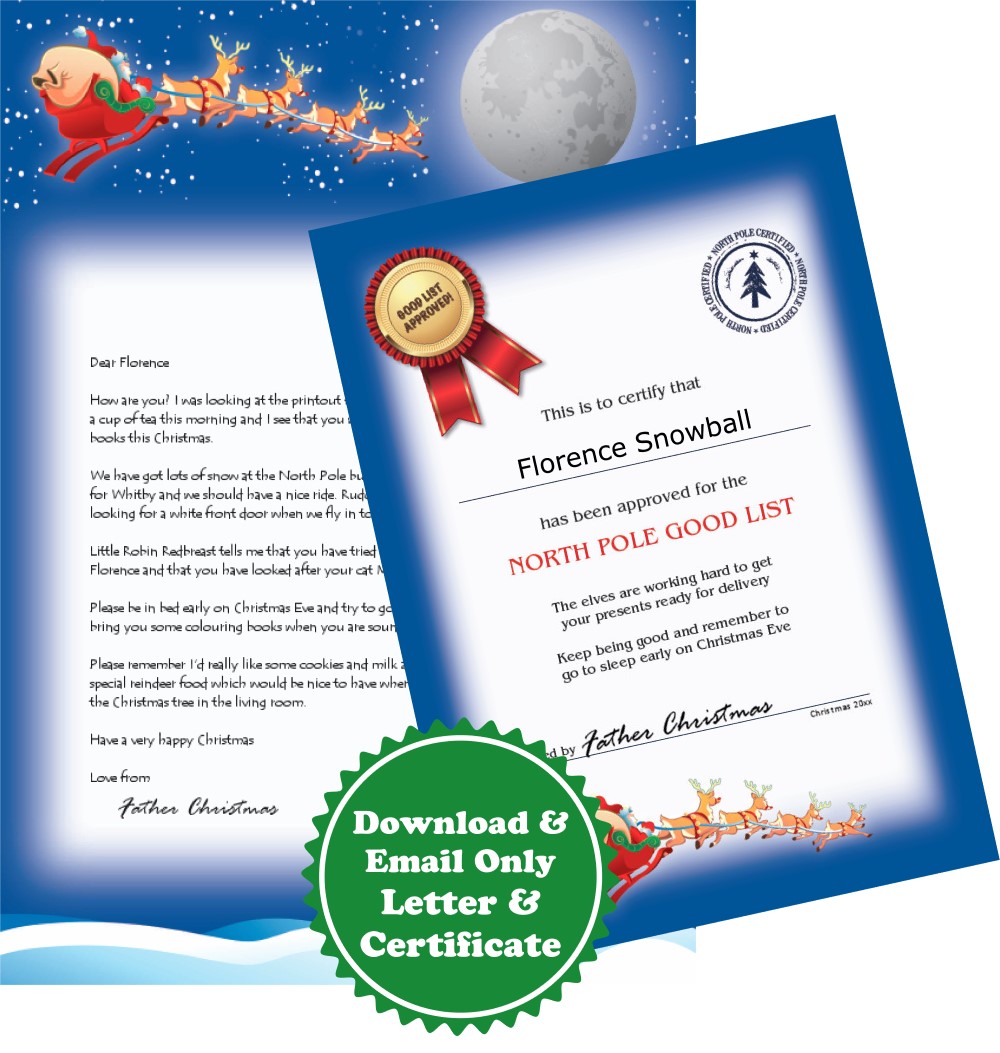 Downloadable Santa Letter plus Certificate